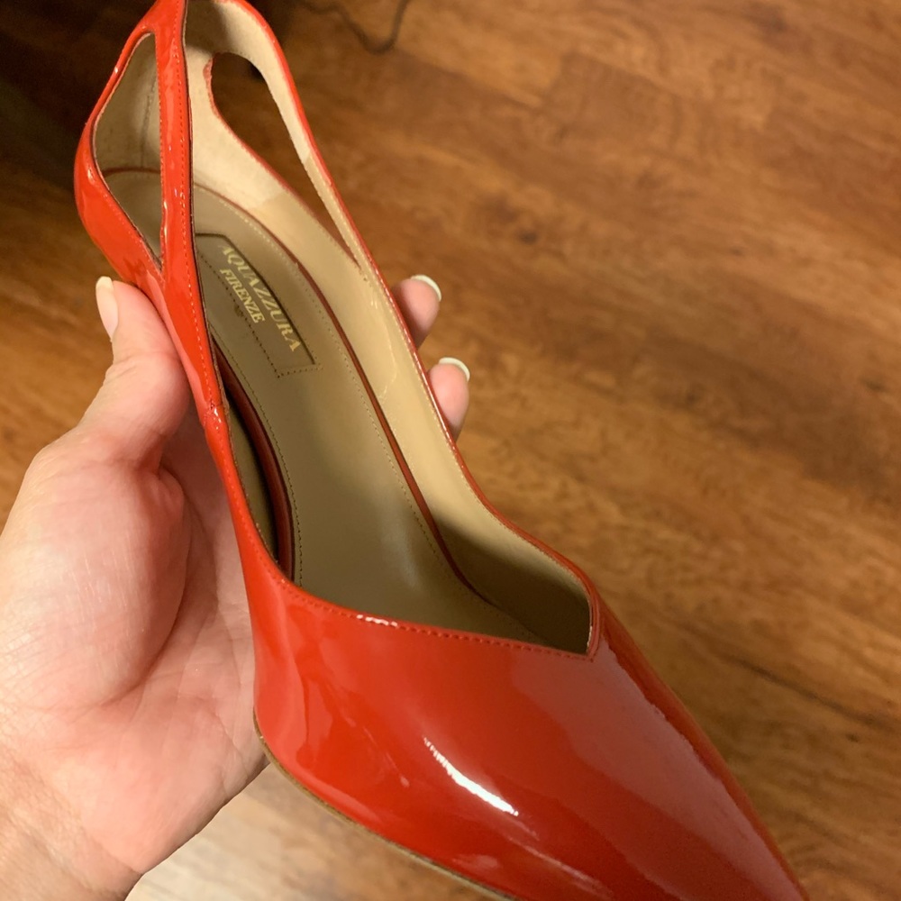 Aquazzura Shiva Cutout Pumps - Red - Size 7 - Picture 6 of 6